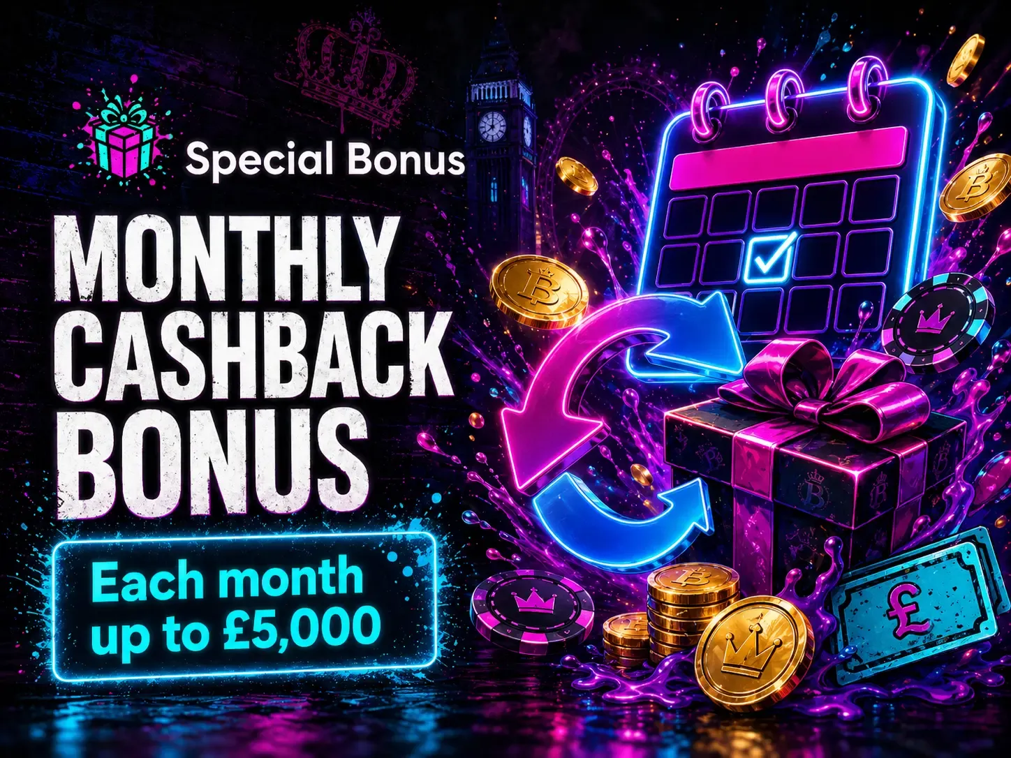 Britsino Monthly Cashback Bonus